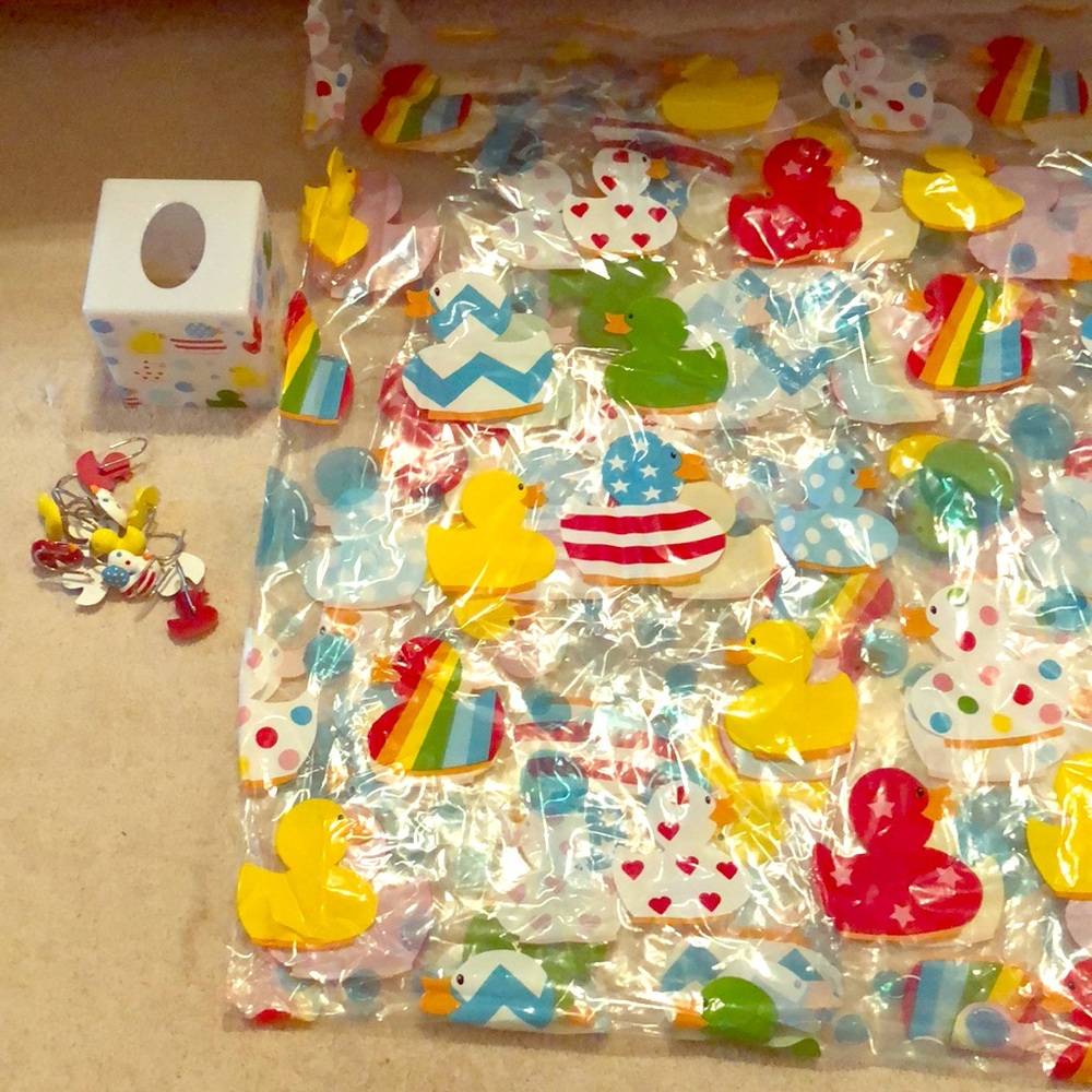 Kids bathroom shower curtain set